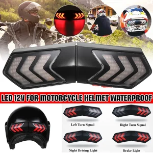 Wireless Motorcycle Helmet LED Smart Brake Stop Turn Signal Light Indicator Lamp