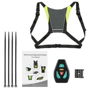 LED Turn Signal Bike Pack USB Rechargeable Reflective Vest Backpack With EXSD