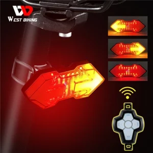 Wireless Remote Turn Signal Bicycle Light Direction Indicator LED USB Tail Light